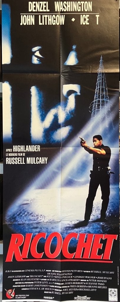 Ricochet (1991) - Originele filmposter, Ophalen of Verzenden, Gebruikt, A1 t/m A3, Film en Tv