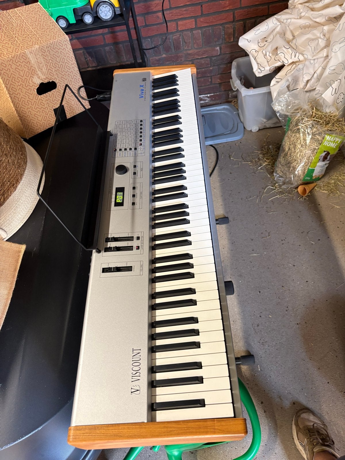 Viscount Viva X2 digitaal orgel met pedaal en houder, Gebruikt, 88 toetsen, Met standaard, Ophalen