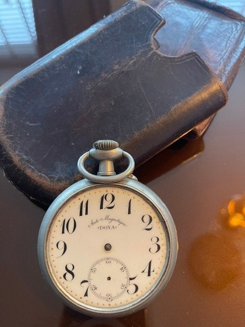 doxa hors concourours, Zakhorloge, 1960 of later, Zilver, Ophalen