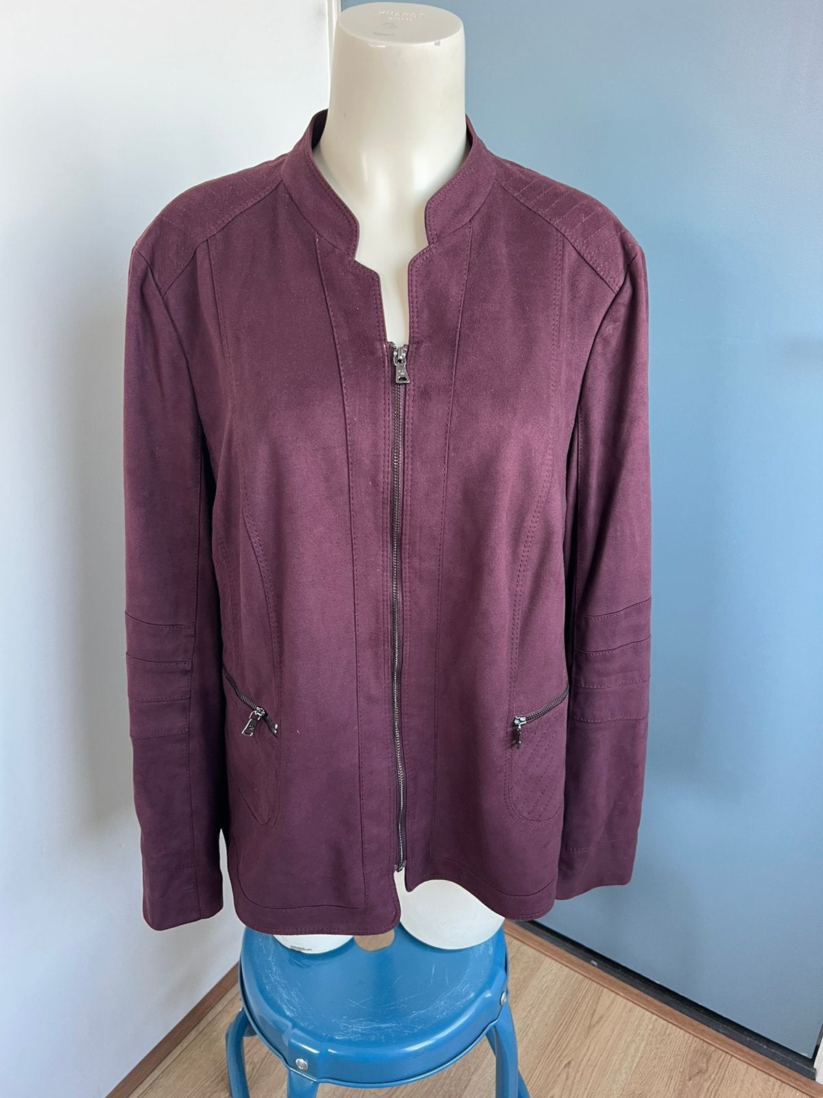 Gerry weber paars aubergine jasje suede achtig xl, Paars, Maat 46/48 (XL) of groter, Ophalen of Verzenden, Zo goed als nieuw