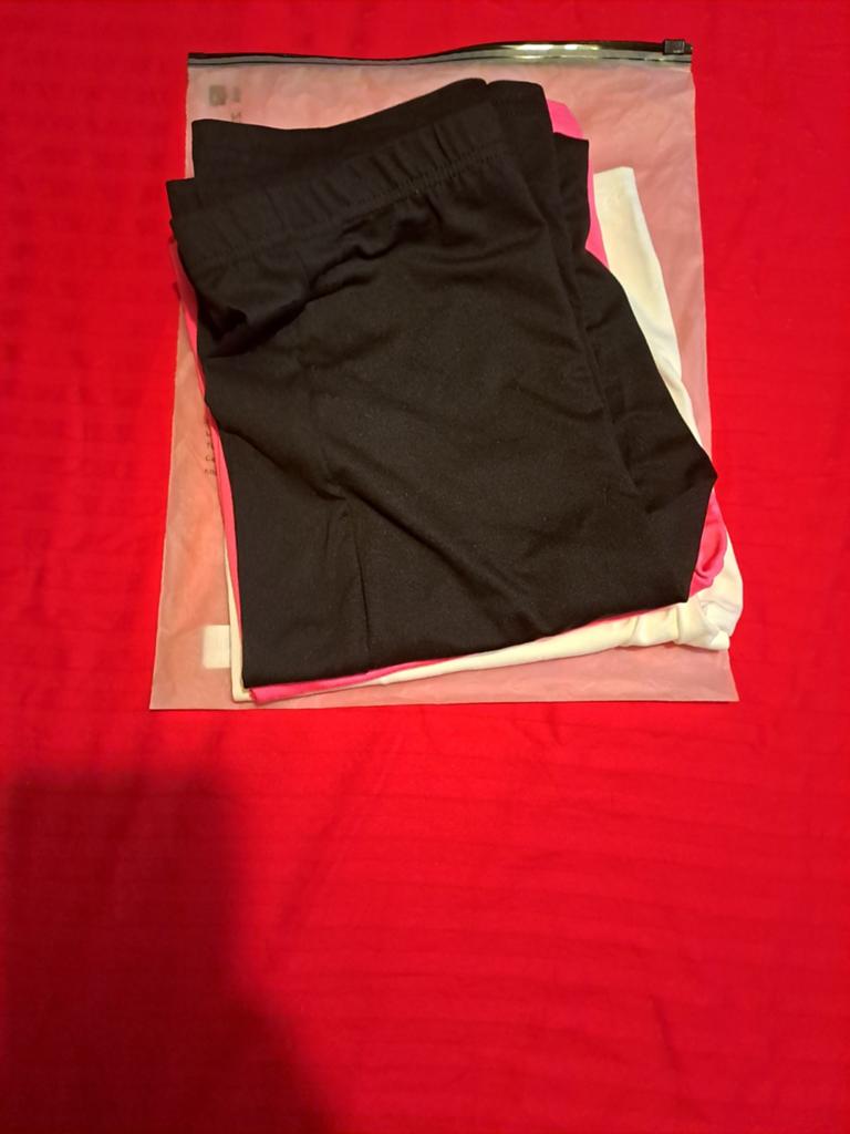 3 Leggings Maat M - Zwart, Roze en Wit/Crème, Kleding | Dames, Leggings, Maillots en Panty's, Legging, Zwart, Nieuw, Maat 40/42 (M)