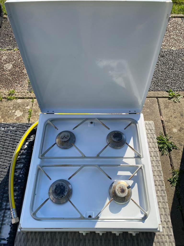 Compacte gaskookplaat met 4 pitten, Witgoed en Apparatuur, Kookplaten, Gebruikt, Vrijstaand, Gas, 4 kookzones, Ophalen