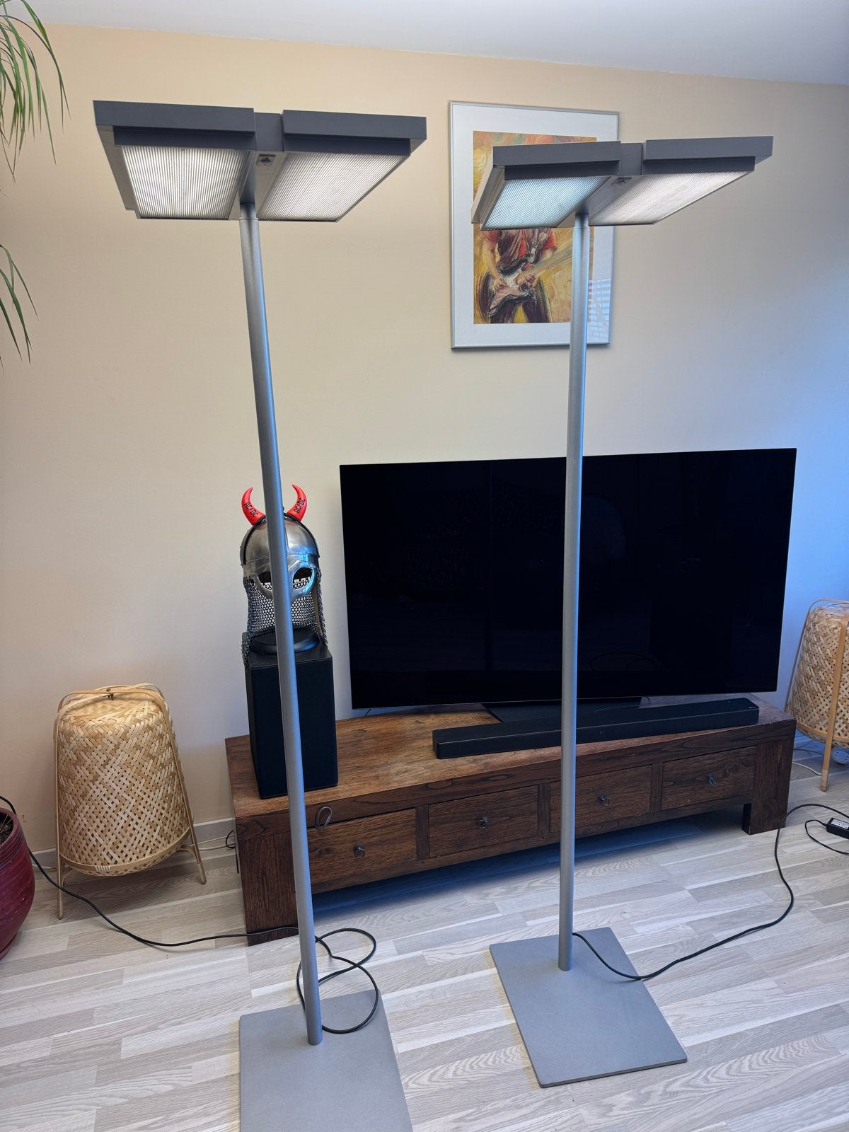 2 Waldmann Tycoon Vloerlampen - Stijlvolle Verlichting, Gebruikt, 200 cm of meer, Overige fittingen, Ophalen of Verzenden