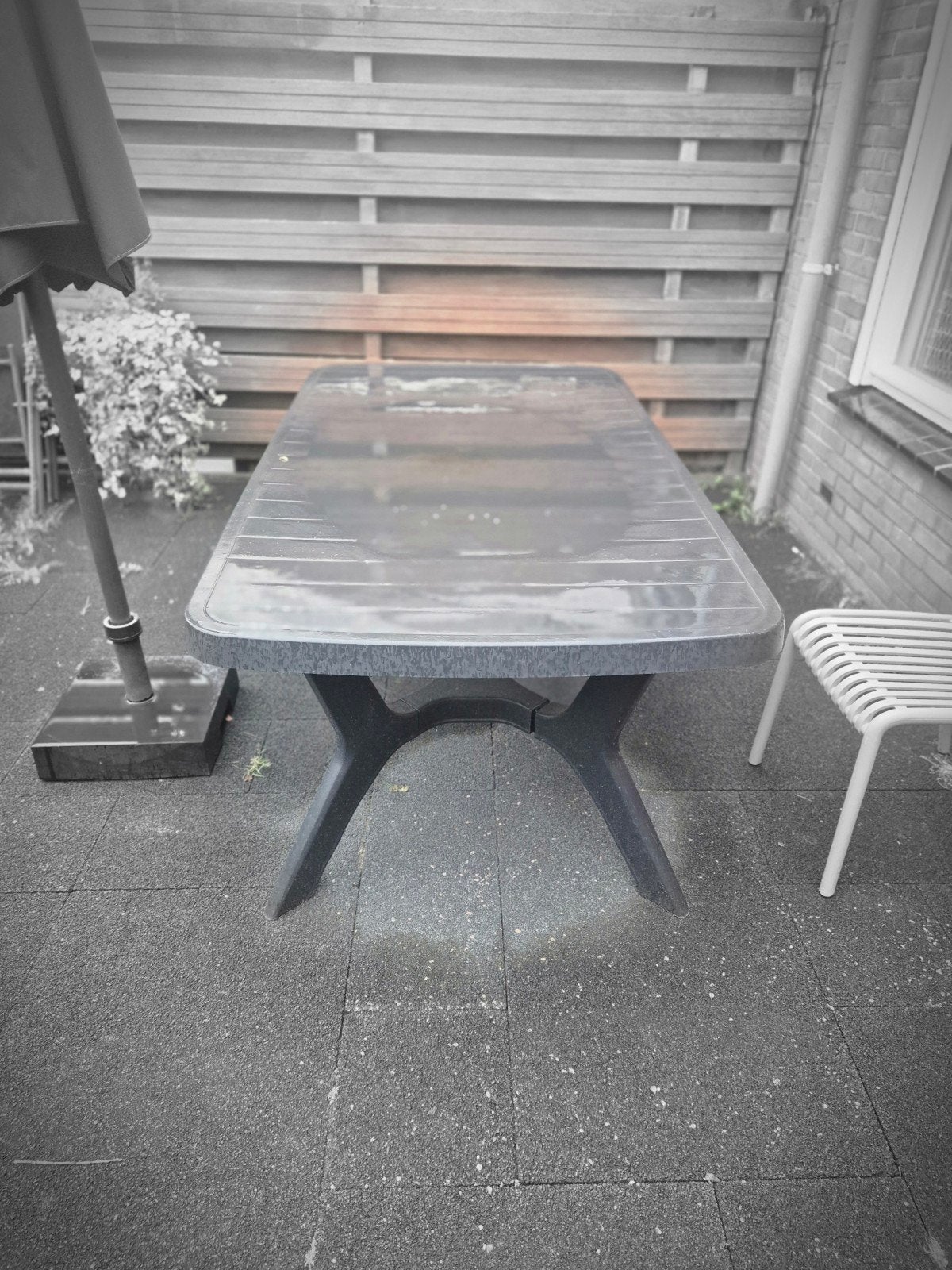 Gebruikte kunststof tuintafel - Rechthoekig, Ophalen of Verzenden, Gebruikt, Rechthoekig, Kunststof