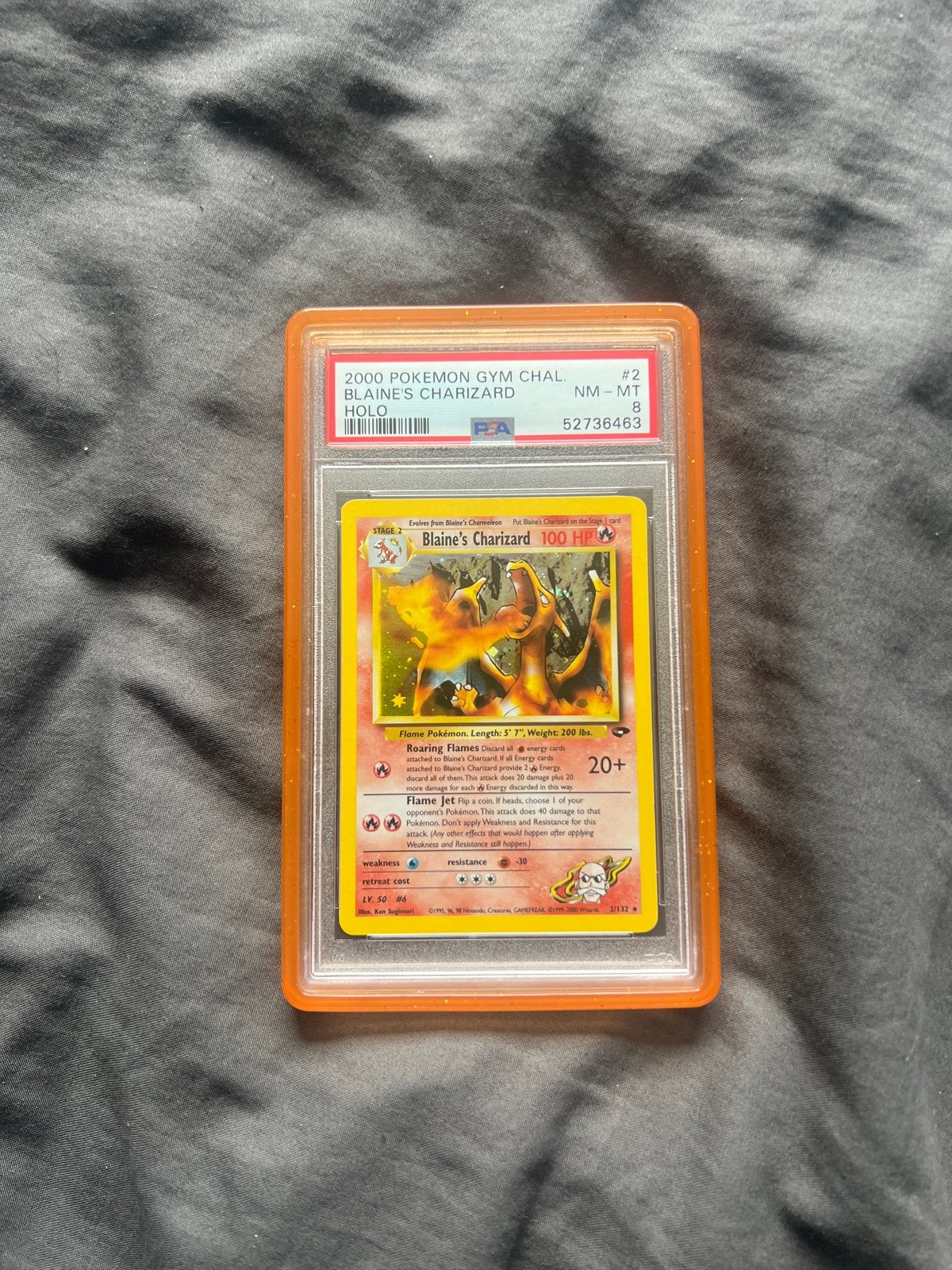 Blaine's Charizard Holo PSA 8 - Pokémon Gym Challenge, Hobby en Vrije tijd, Verzamelkaartspellen | Pokémon, Ophalen, Zo goed als nieuw