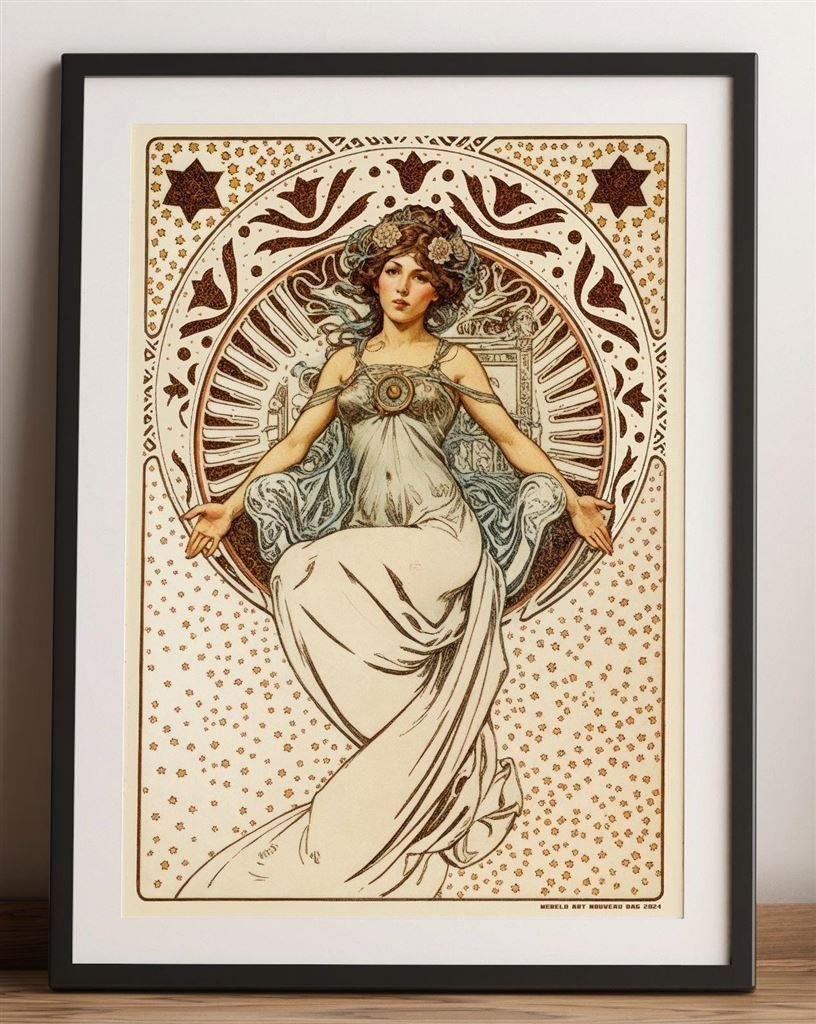 60x40cm Alphonse Mucha Art Nouveau dag 2024 Poster, Verzenden