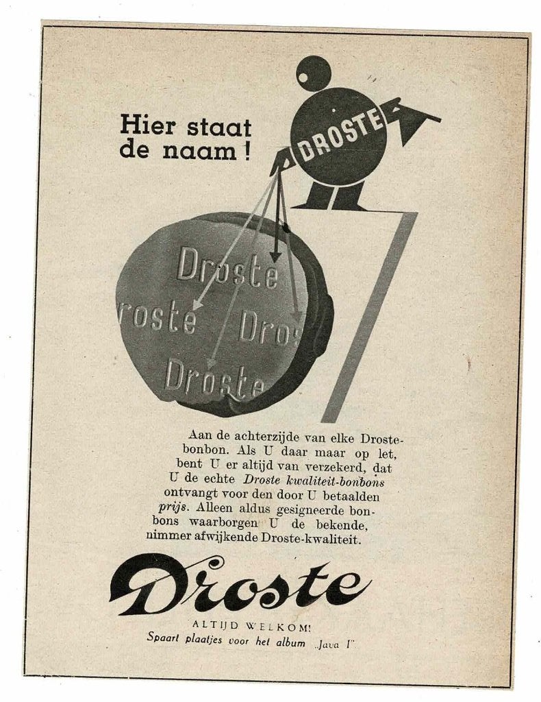 Hier staat de naam Aan de achterzijde van elke DROSTE Bonbon, Verzenden, Zo goed als nieuw, Overige typen