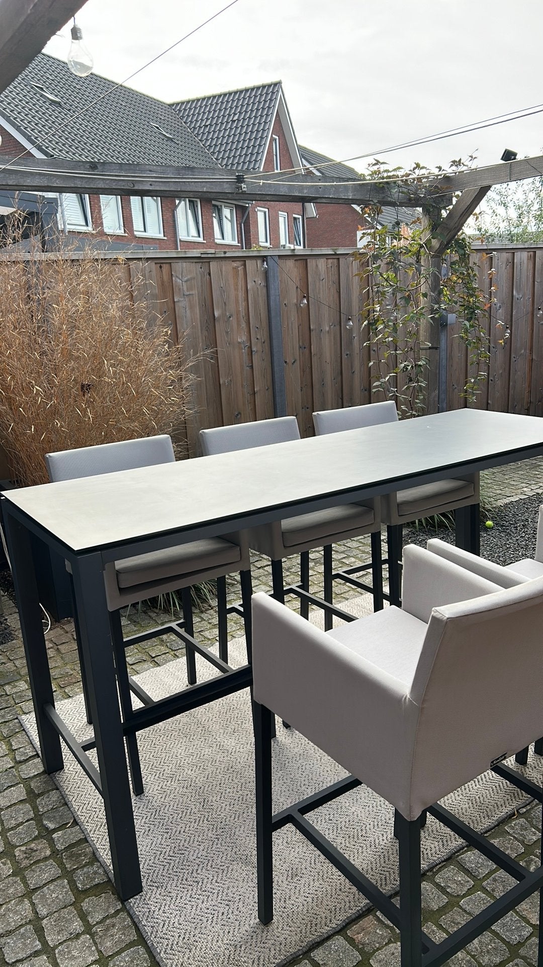 Foto 13 van Tuinset Bellagio Saretto bartafel 225x75x105cm en 6 stoelen