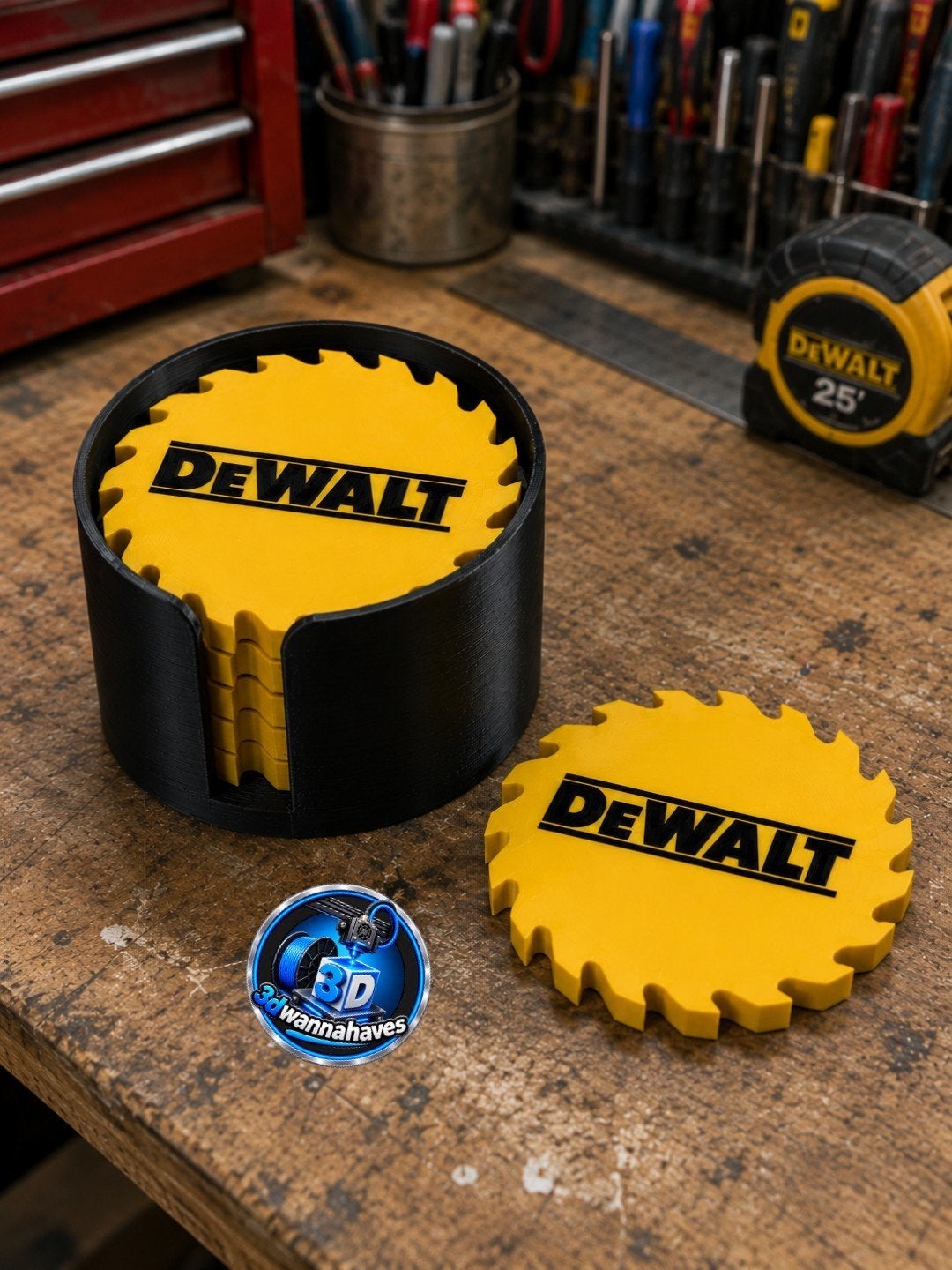 DeWalt onderzetters met houder, Glasonderzetter, Nieuw, Ophalen of Verzenden, Met houder