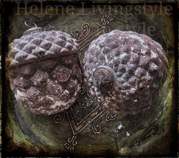 landelijke glazen dennenappel kerstbal, Ophalen of Verzenden, Helene Livingstyle, Ghh@yu, 7531TJ