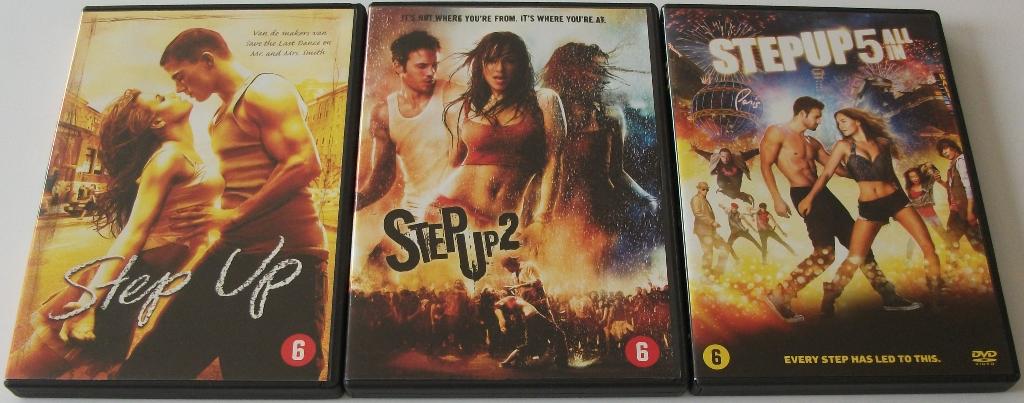 Dvd *** STEP UP *** Deel 1 + 2 + 5, Cd's en Dvd's, Dvd's | Muziek en Concerten, Zo goed als nieuw, Vanaf 6 jaar, Ophalen of Verzenden