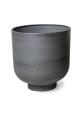 HK Living - Metal planter charcoal L (NIEUW), 40 cm of meer, Rond, Ophalen of Verzenden, Metaal