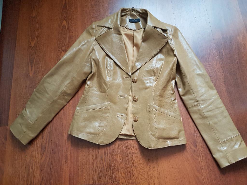 Mooi caramelkleurig leren jasje - maat S, Bruin, Vero Moda, Ophalen of Verzenden, Maat 36 (S)