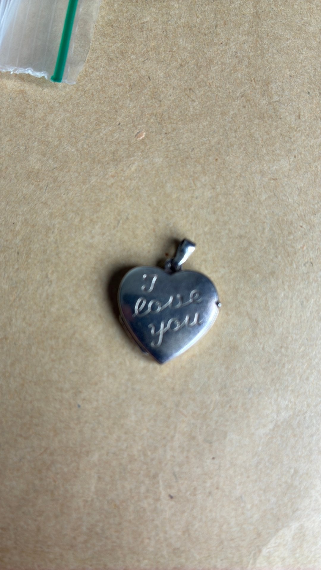 925 sterling zilver foto hanger hartje I love you, Gebruikt, Ophalen of Verzenden, Hart, Zilver