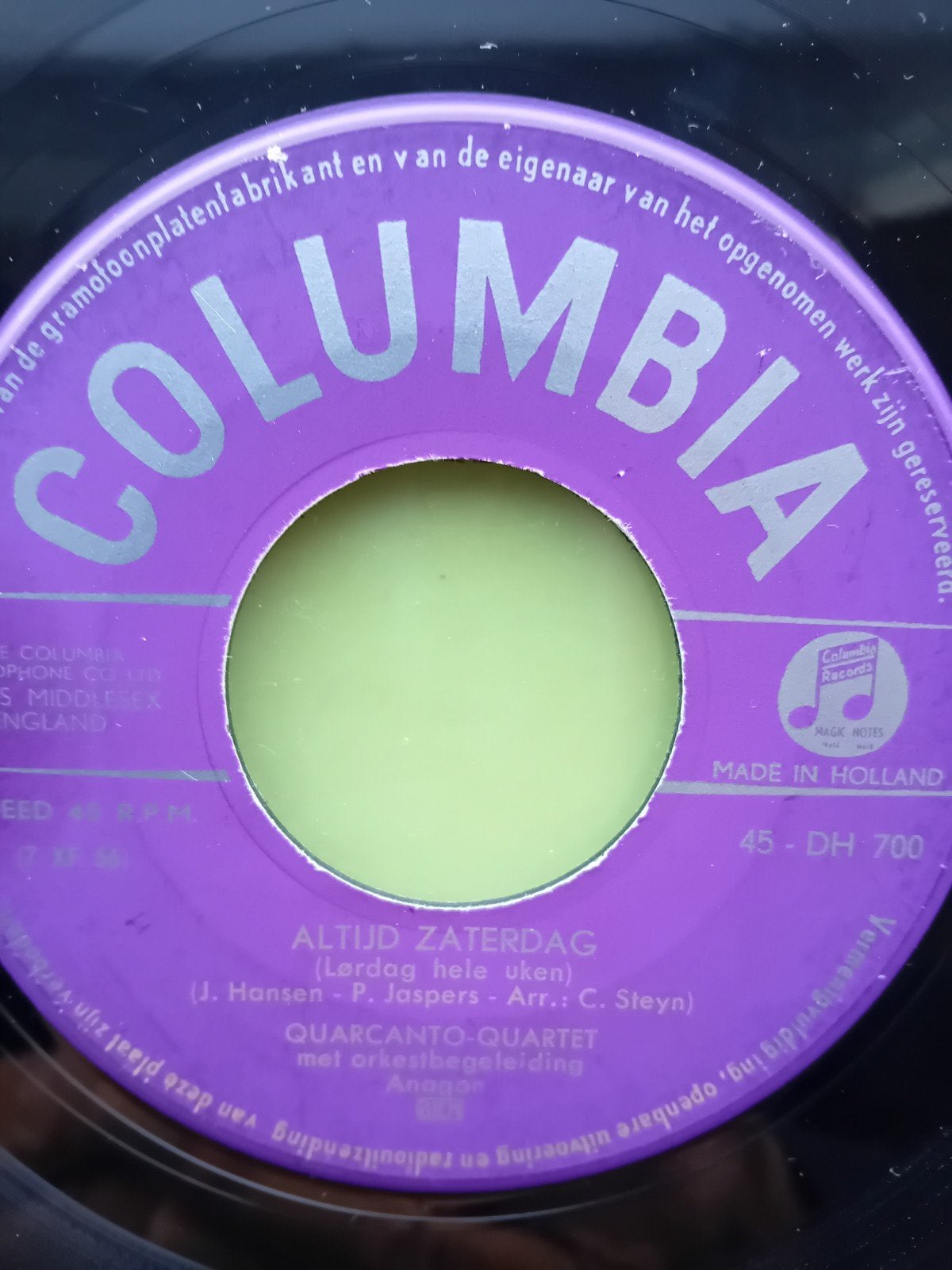 Quarcanto-Kwartet - Altijd Zaterdag / Carnaval in Rio 7" EP, Gebruikt, Originele persing, 7 inch, Ophalen of Verzenden