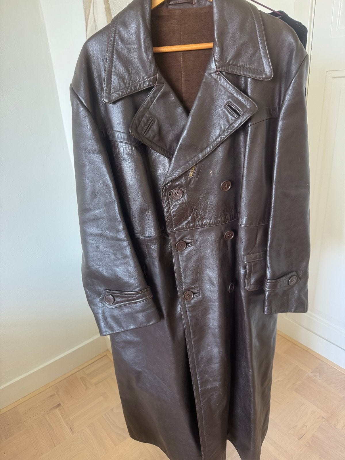 Vintage Leren motorjas uit 1950, Kleding | Heren, Jassen | Zomer, Ophalen of Verzenden, Gedragen, Overige maten, Bruin