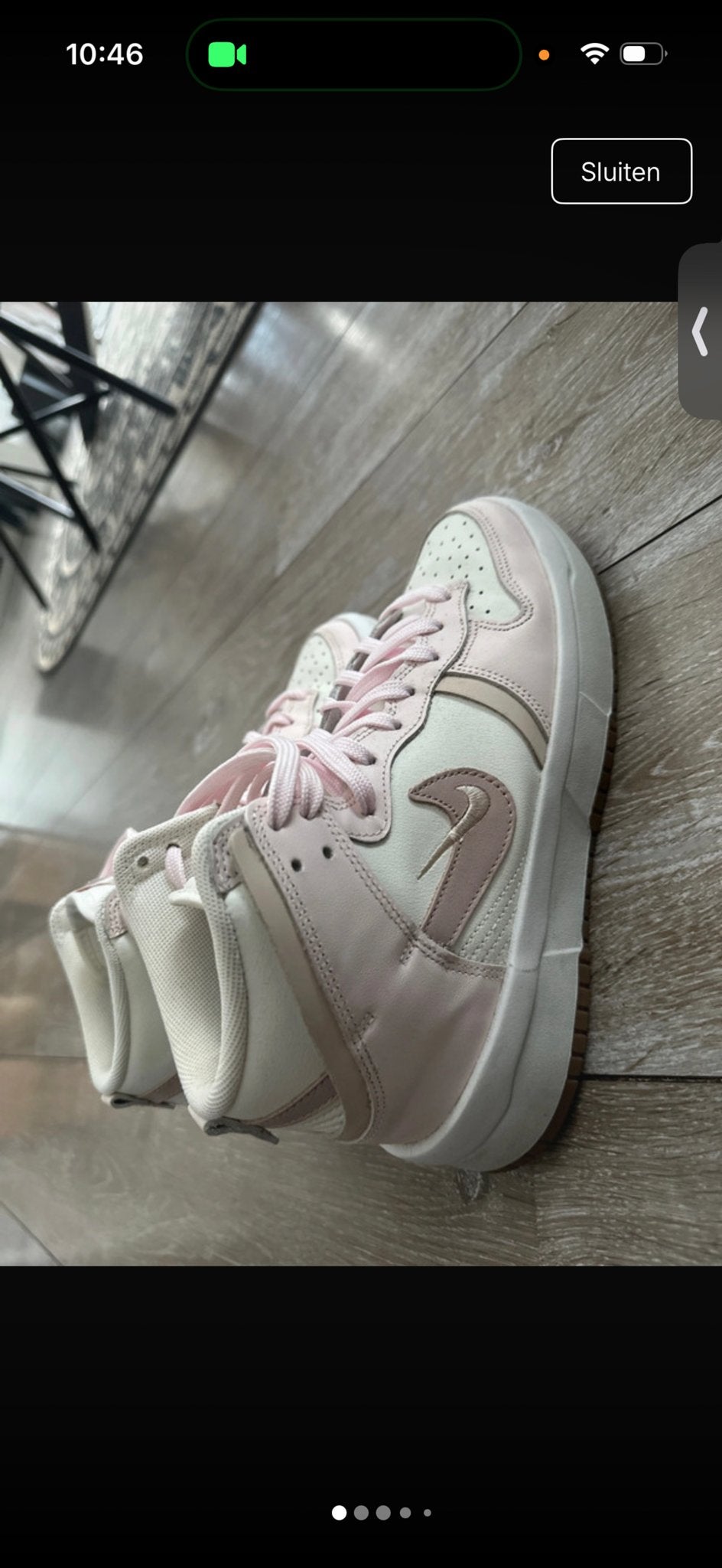 Nike Dunk High Up Roze/Wit - Maat 38.5, Ophalen of Verzenden, Zo goed als nieuw, Roze, Sneakers of Gympen
