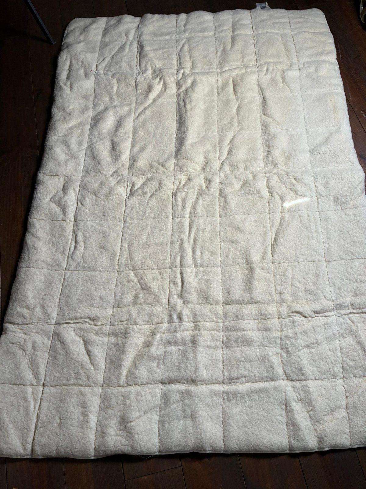 Wollen onderdeken 135 x 195 cm, Ophalen, Gebruikt, Wit, Twijfelaar