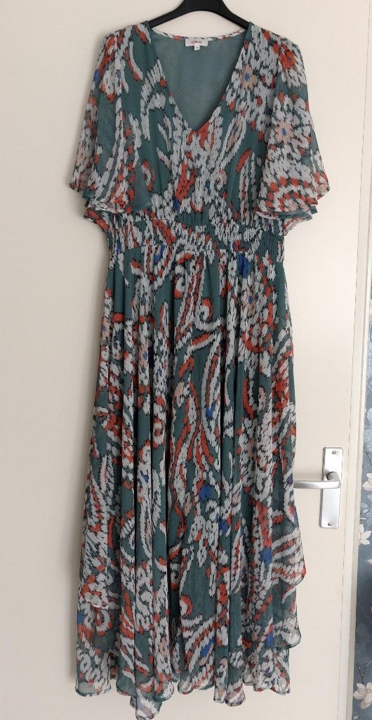 S.Oliver Maxi Jurk met Print - Maat 36 (S), Meerkleurig, Ophalen of Verzenden, Zo goed als nieuw, S.Oliver