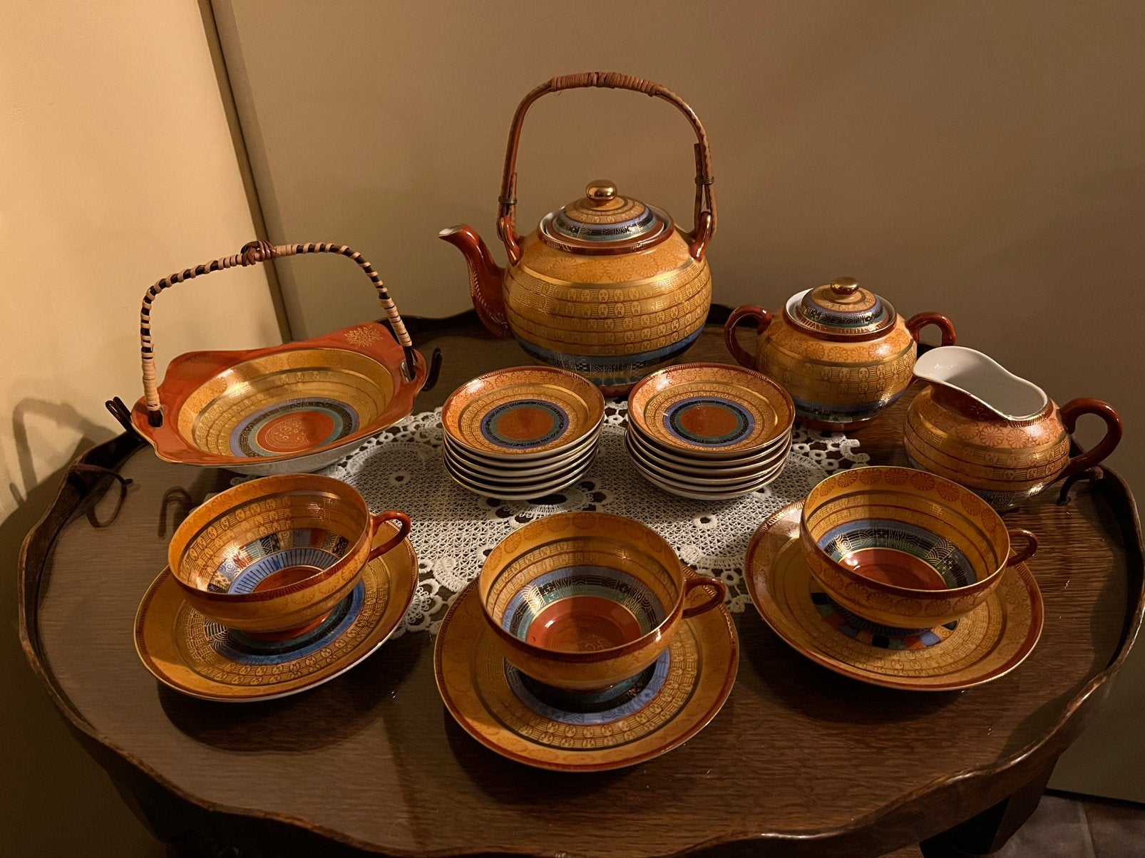 Nippon Toki Japans vintage theeservies, eierschaal porselein, Ophalen