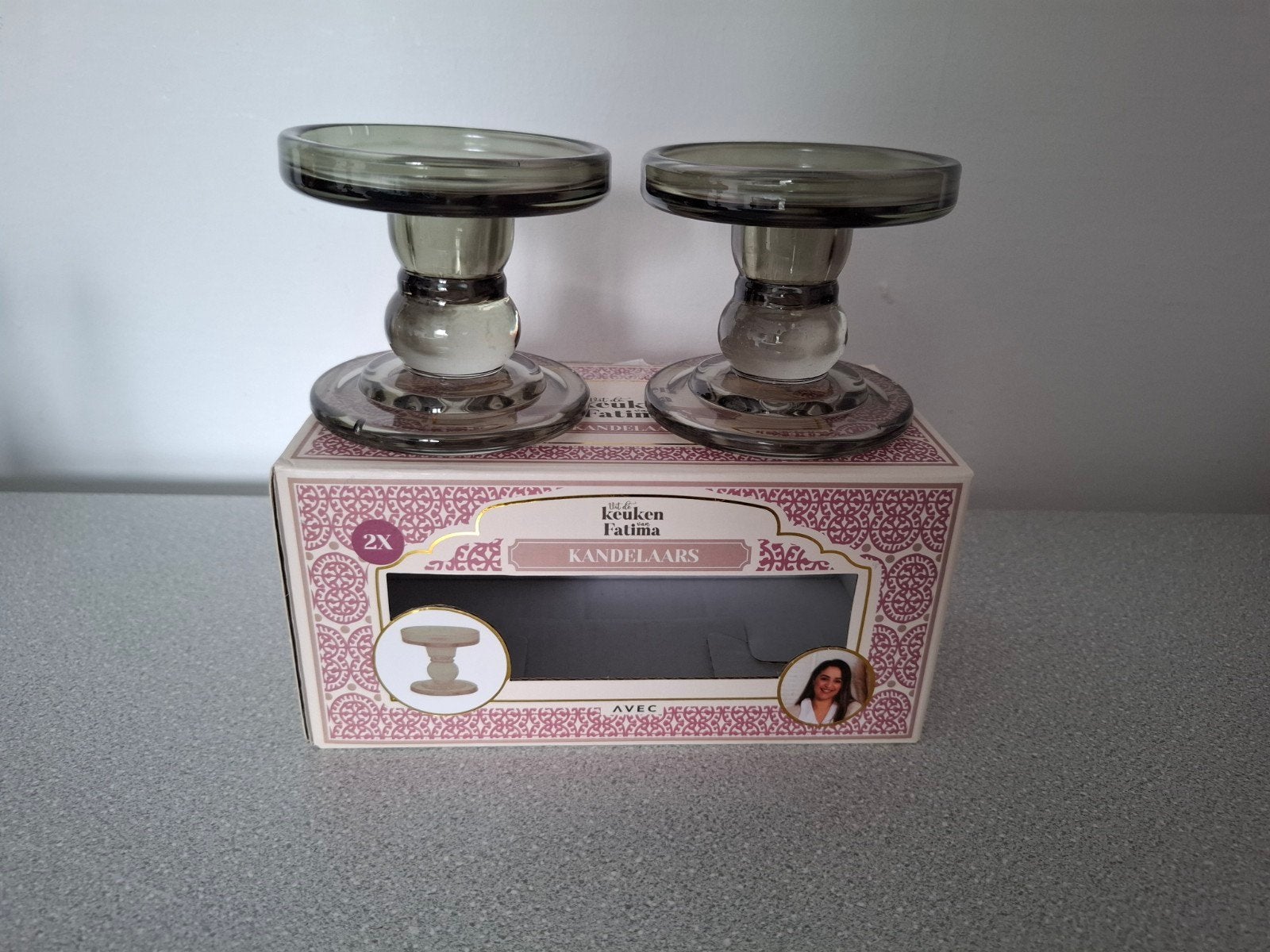 Set van 2 glazen kandelaars van Fatima's Keuken, Overige merken, Nieuw, Ophalen of Verzenden, Glas