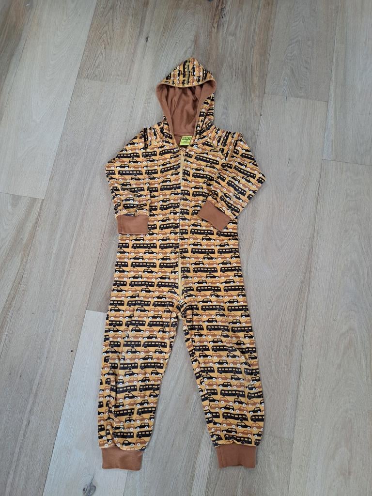 Duns onesie bruin/geel met auto's en bussen maat 104/110, Ophalen of Verzenden, Zo goed als nieuw, Jongen of Meisje