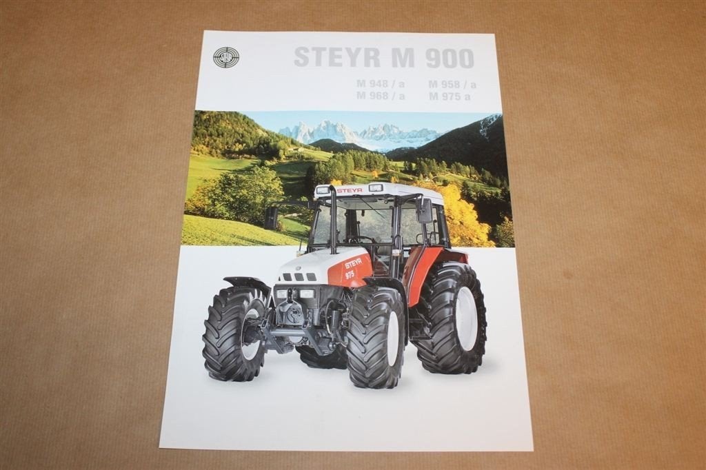 Traktor folder - Steyr M 900 - 1997, Ophalen of Verzenden, Zo goed als nieuw, Tractor en Landbouw