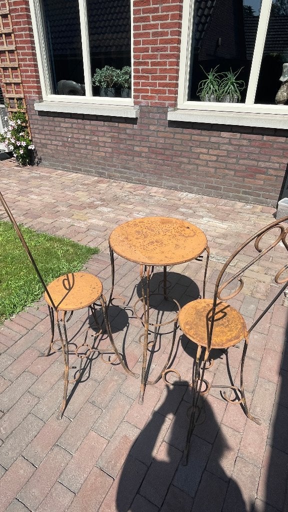 Bistro setje, Tuin en Terras, Tuinsets en Loungesets, Ophalen, Gebruikt, Overige materialen, 2 zitplaatsen