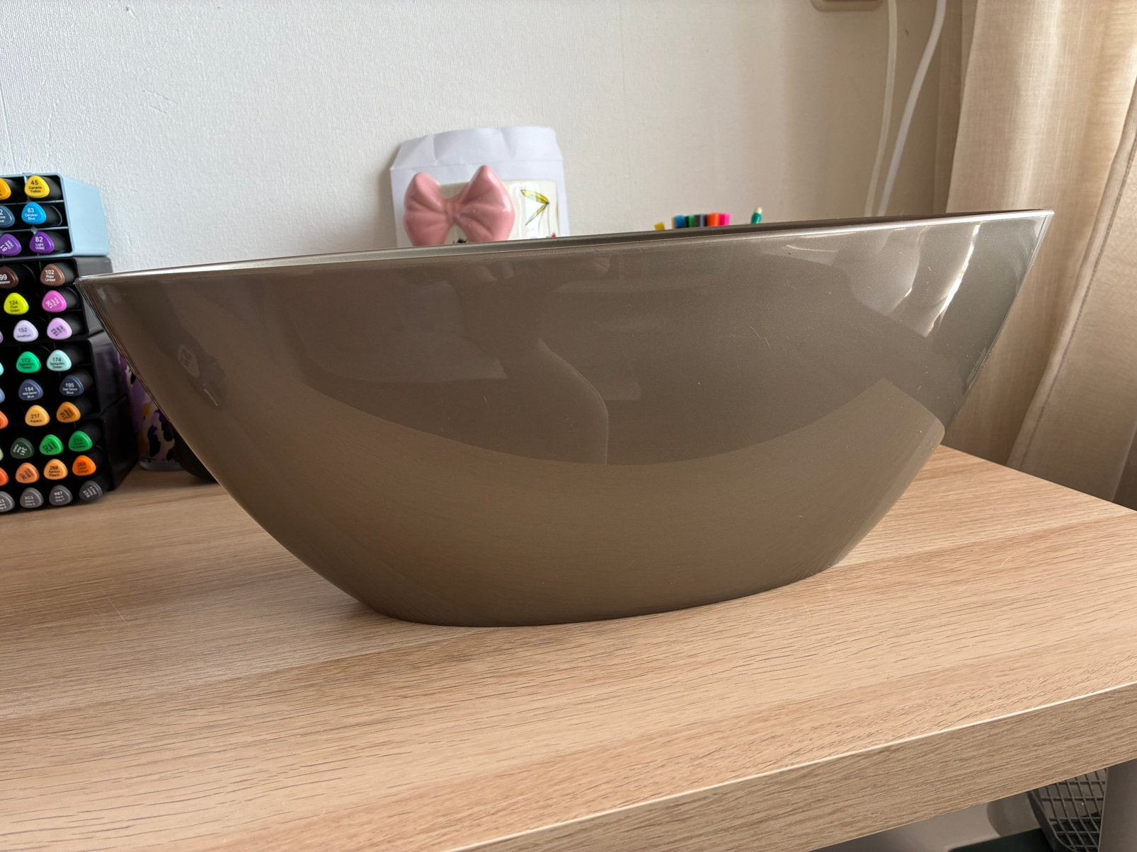 Elho brussels oyster pearl ovaal 46cm, Ophalen, Kunststof, Gebruikt, Overige vormen