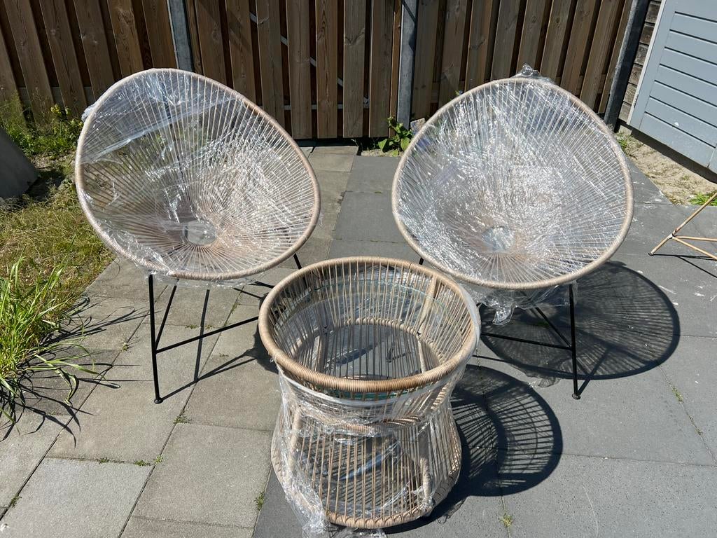 Acapulco Rotan Lounge Set – Stijlvol & Comfortabel, 2 zitplaatsen, Bijzettafel, Nieuw, Loungeset