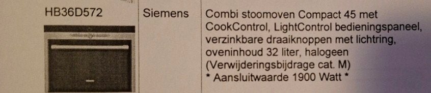 Siemens HB36D572 Combi Stoomoven Compact 45, Ophalen, 45 tot 50 cm, Gebruikt, Siemens