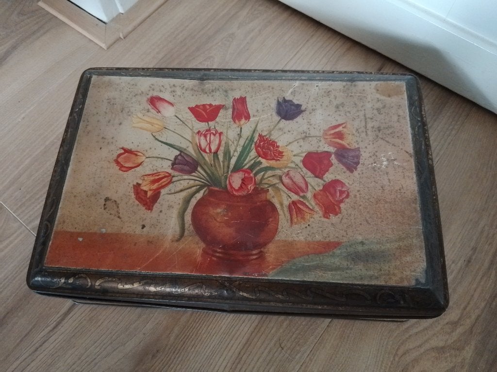 Rizla vloeipapier blik met tulpen, Ophalen of Verzenden, Gebruikt, Overige