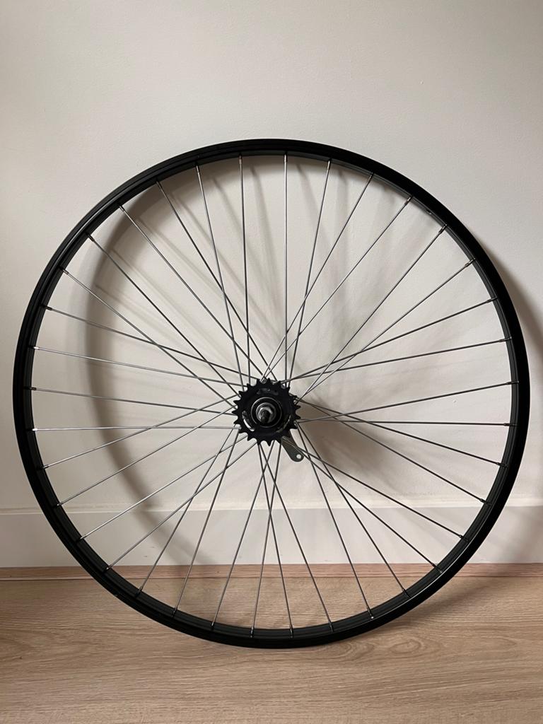 Fiets achterwiel met terugtraprem zwart 28 inchx5/8, Wiel, Nieuw, Ophalen of Verzenden, Aluminium