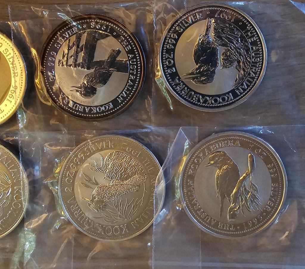 Kookaburra 2 oz .999 zilveren munten, Ophalen of Verzenden, Zilver