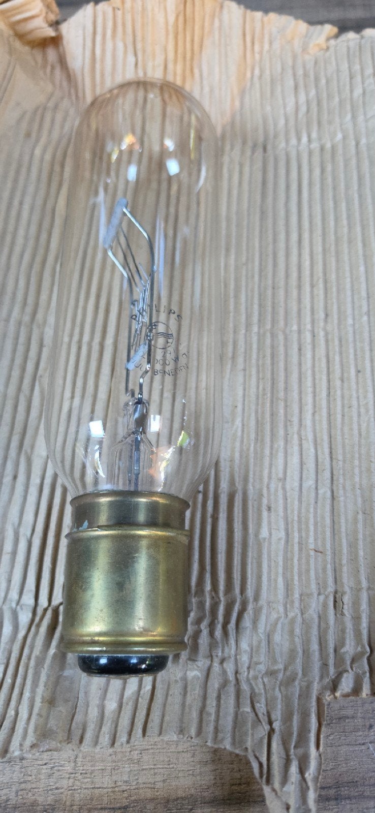 Vintage Philips gloeilamp 200W - Decoratieve buislamp, Ophalen of Verzenden