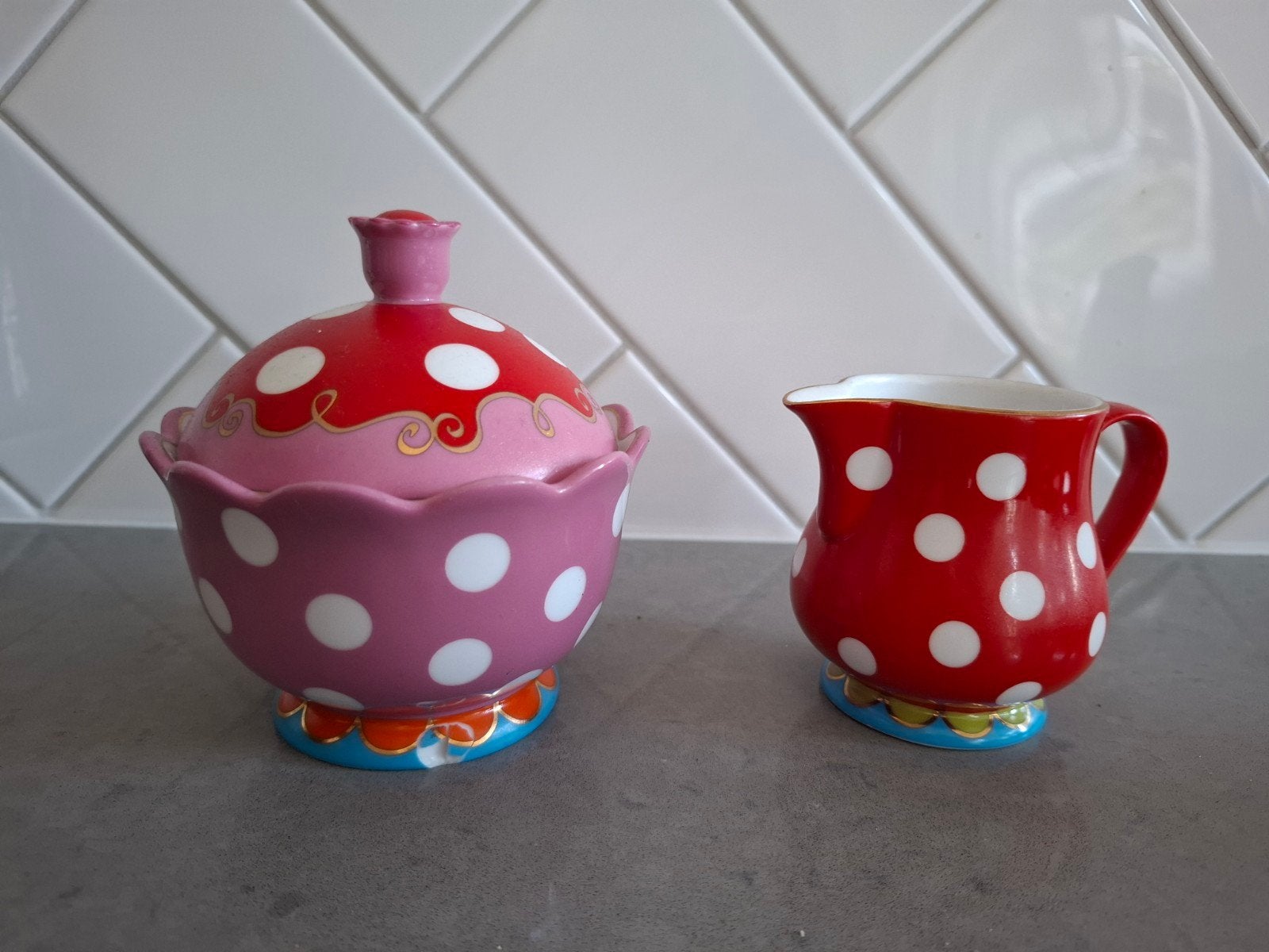suikerpot en melkkan Oilily, Huis en Inrichting, Ophalen, Overige stijlen, Overige typen