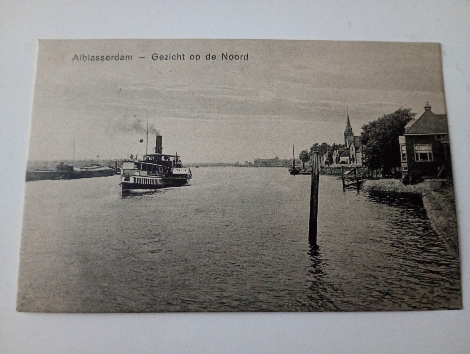 Alblasserdam De Noord met Scheepvaart, Verzamelen, Ophalen of Verzenden, 1920 tot 1940, Ongelopen, Zuid-Holland