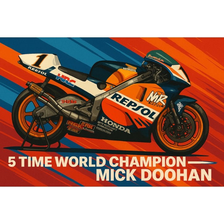 Repsol Honda NSR 500 Mick Doohan bord | 20x30cm | nieuw, Verzamelen, Ophalen of Verzenden, Nieuw, Reclamebord