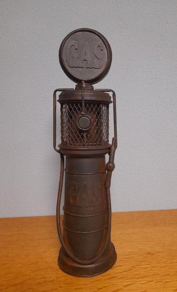 Blikken benzine pomp, Antiek en Kunst, Ophalen of Verzenden