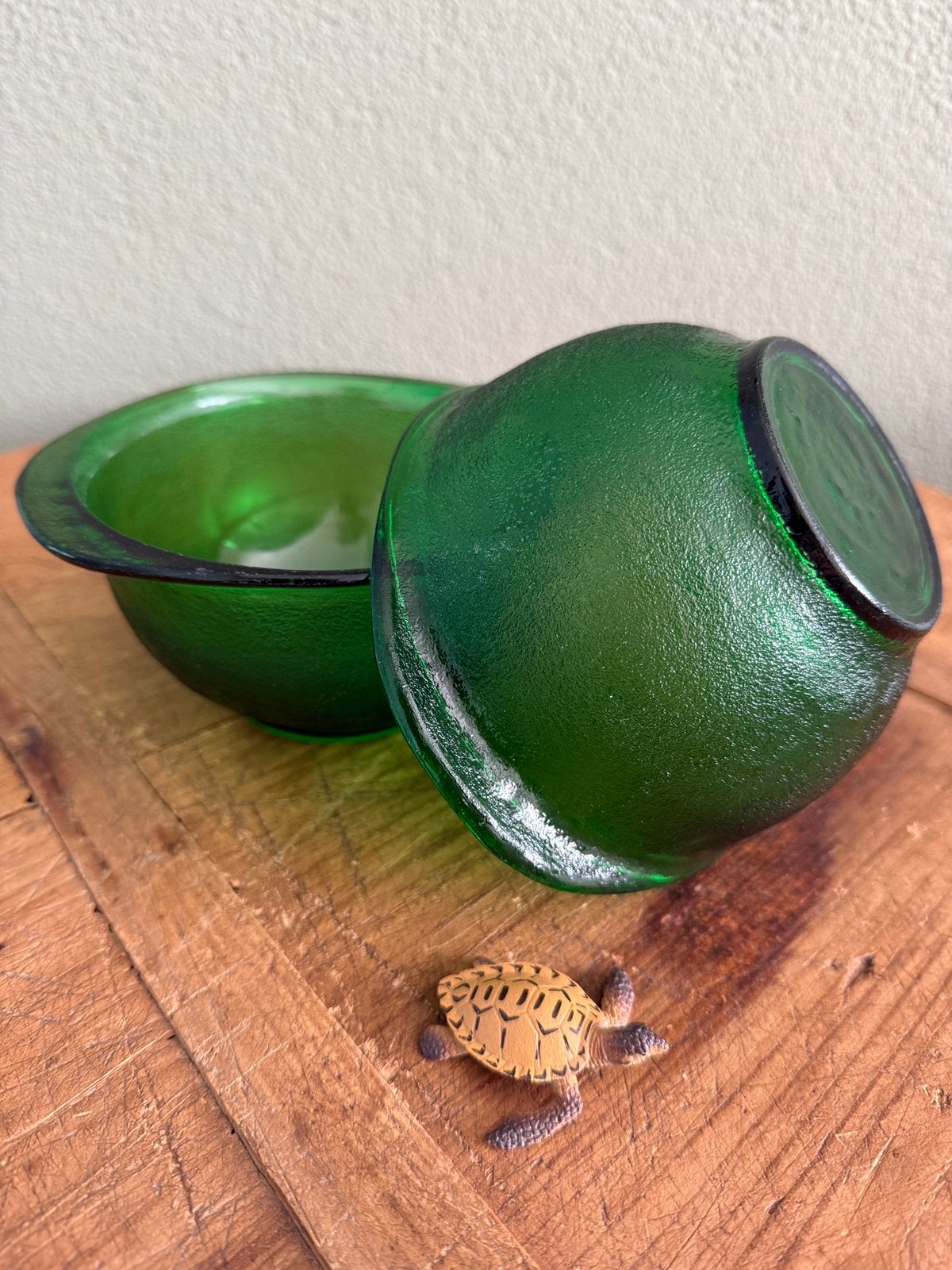 Arcoroc Siërra Schaaltjes / Kommen / Vintage Groen 2 stuks, Ophalen of Verzenden, Zo goed als nieuw, Rond, Glas