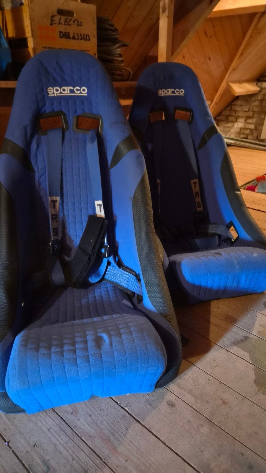 Retro Sparco kuipstoelen - Blauw, Auto-onderdelen, Ophalen, Gebruikt, BMW