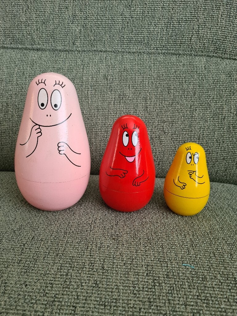 Barbapapa hout poppetjes matroesjka vilac, Gebruikt, Verzenden, Nvt, Vilac