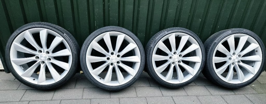 originele Tesla Model S 21 inch Turbine velgenset., Auto-onderdelen, Banden en Velgen, Ophalen, Gebruikt, Velg(en), 265 mm