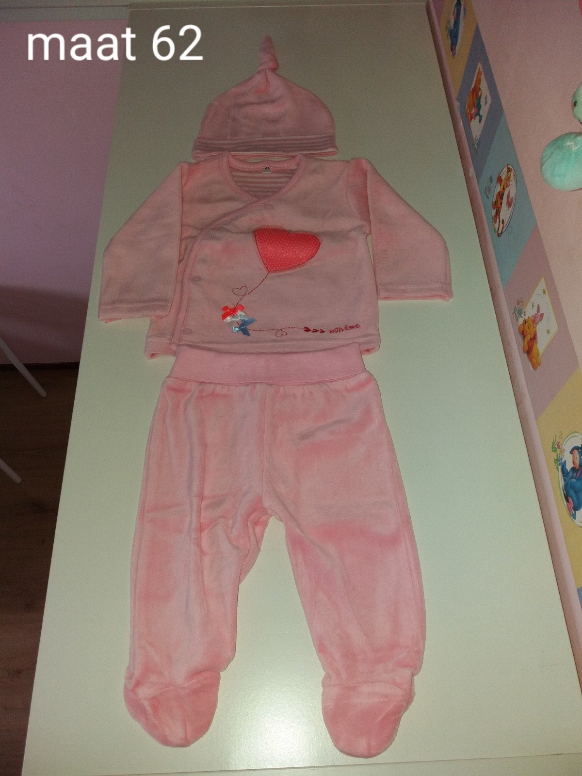 NIEUW warm roze baby pakje met mutsje maat 62 meisje, Ophalen of Verzenden, Nieuw, Meisje, Pakje