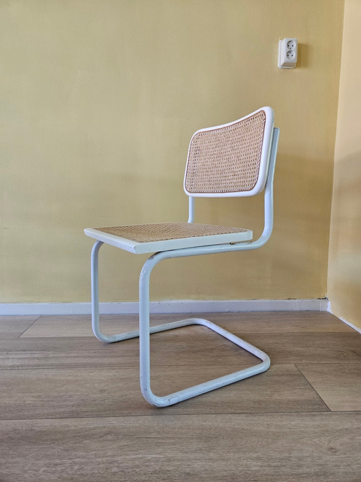 Vintage Thonet Marcel Breuer stijl stoel met webbing, Ophalen of Verzenden