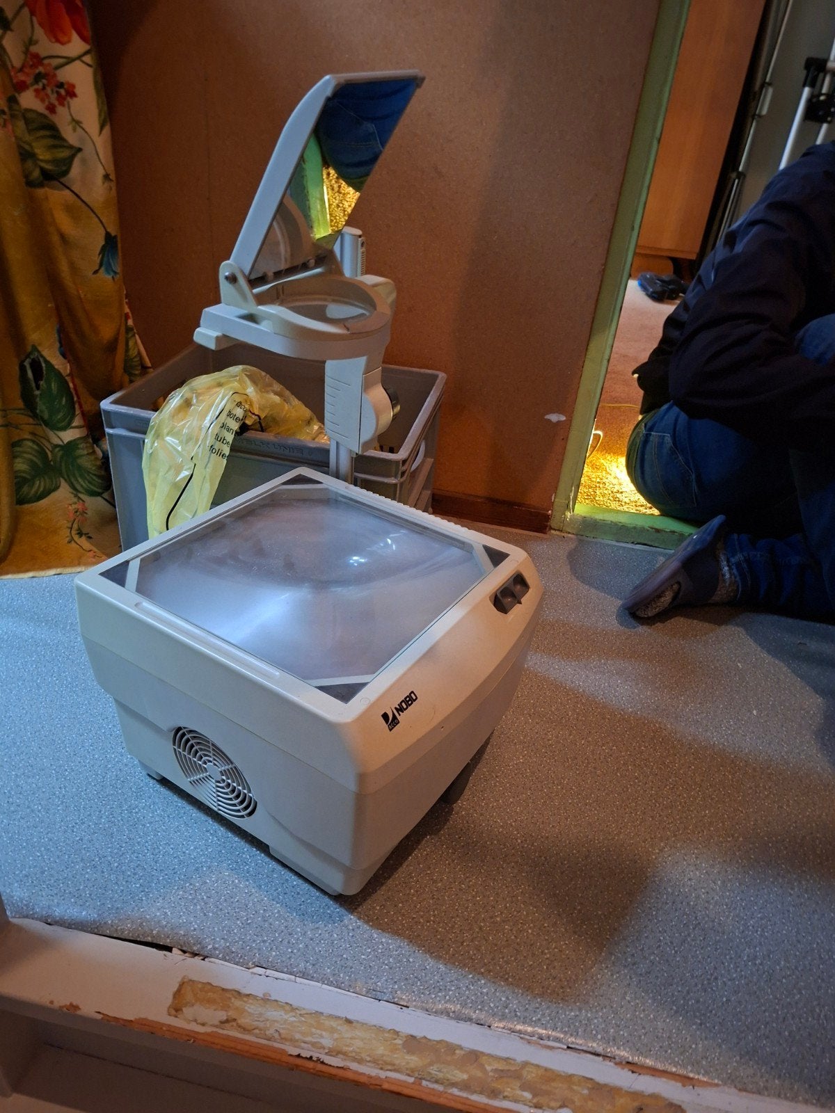overhead projector, Ophalen, Gebruikt