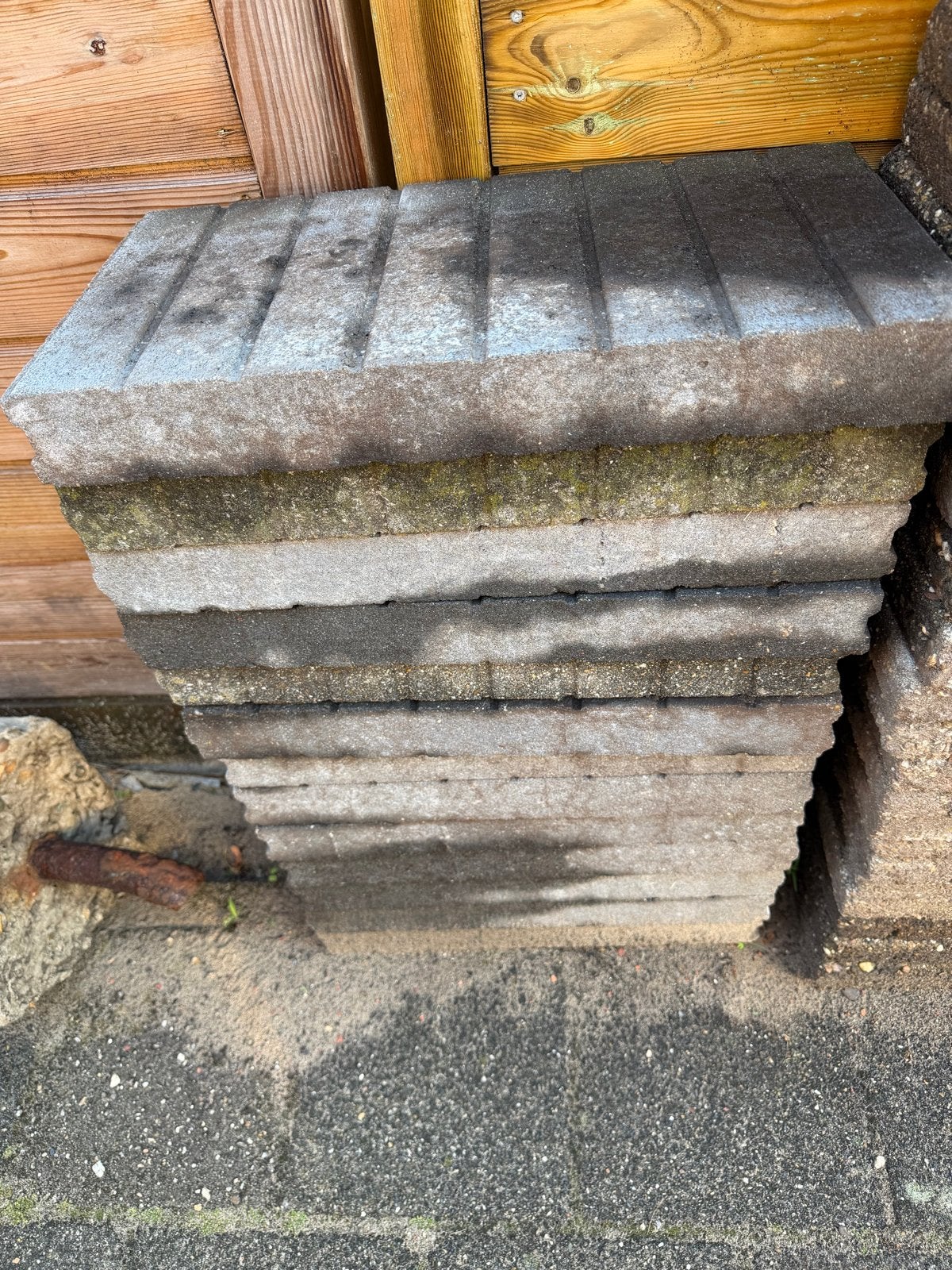 Gebruikte terrastegels, beton, ca. 10 m², Gebruikt, Ophalen of Verzenden, 10 m² of meer, Beton