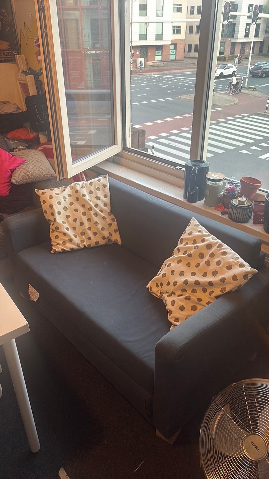 Slaap/zitbank, Huis en Inrichting, Banken | Bankstellen, Ophalen, Gebruikt, Minder dan 75 cm, Tweepersoons