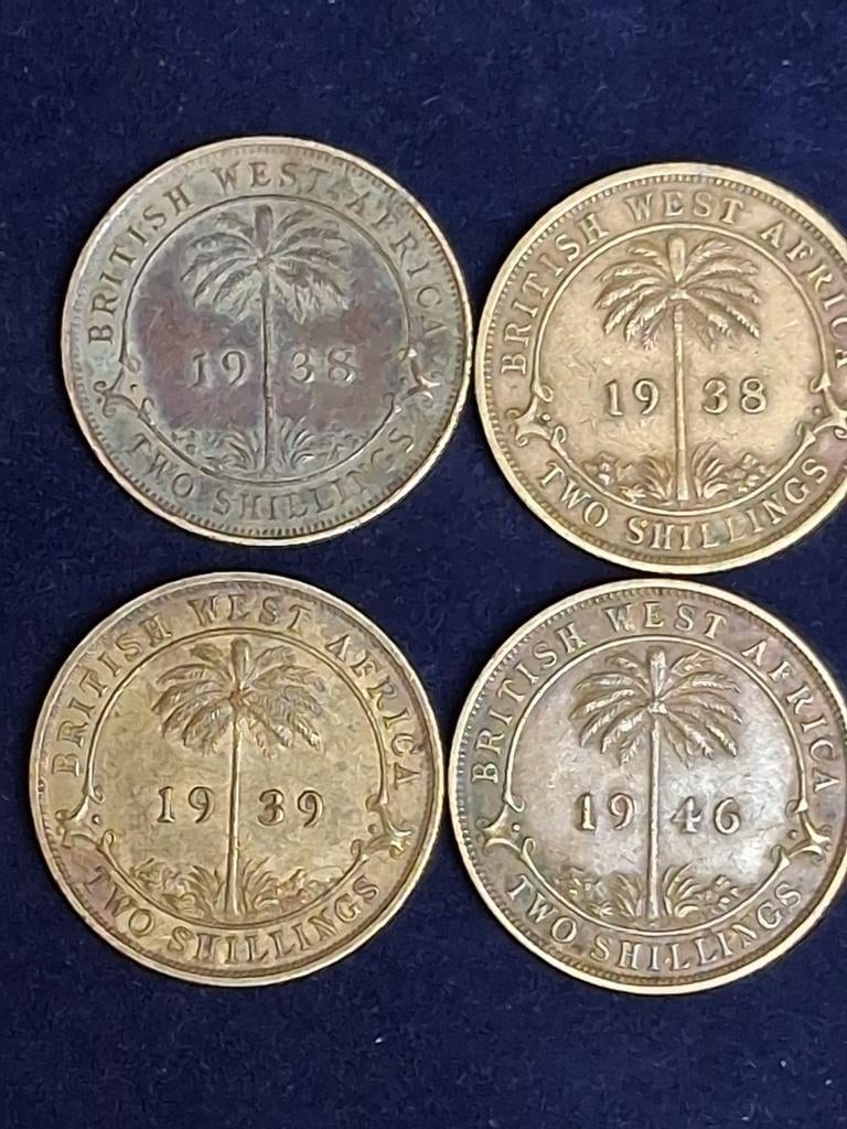 4 x 2 shilling Brits west Afrika, Ophalen of Verzenden, Overige landen