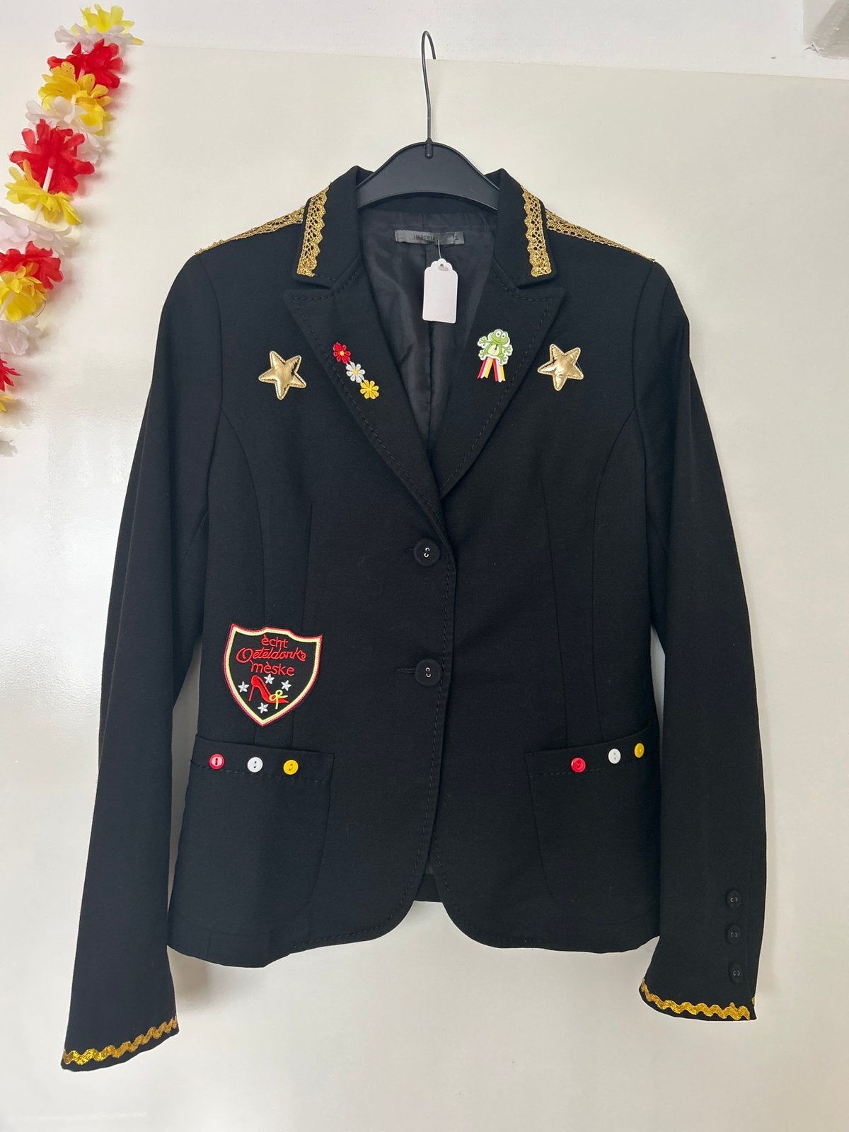 Oeteldonk dames jasje - Maat S, Ophalen of Verzenden, Zo goed als nieuw, Maat 38/40 (M), Carnaval